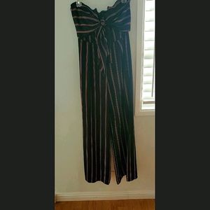 Navy and Red Strapless Jumper